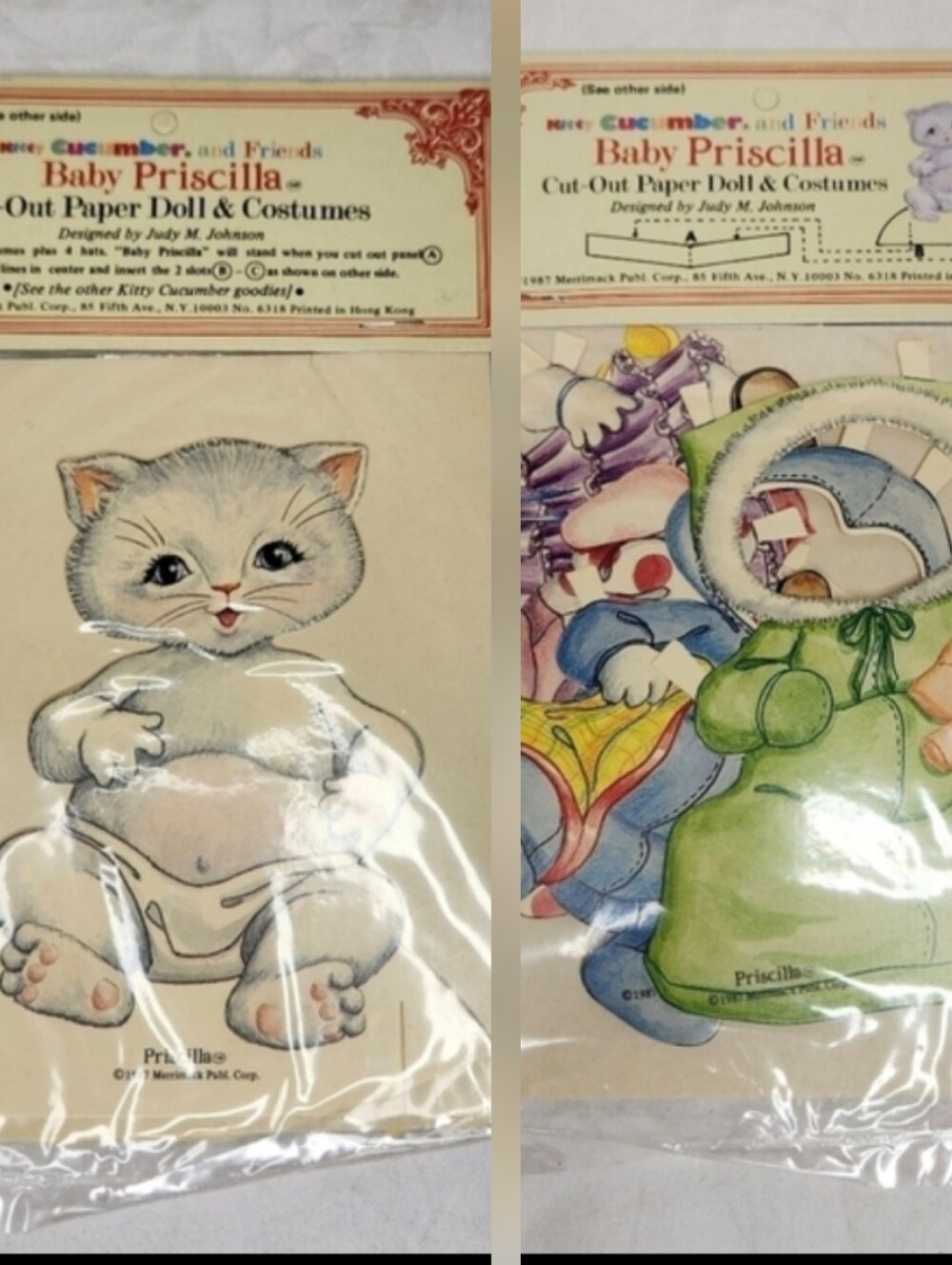 Vintage Kitty Doll Cutout Cucumber & Friends Baby Priscilla